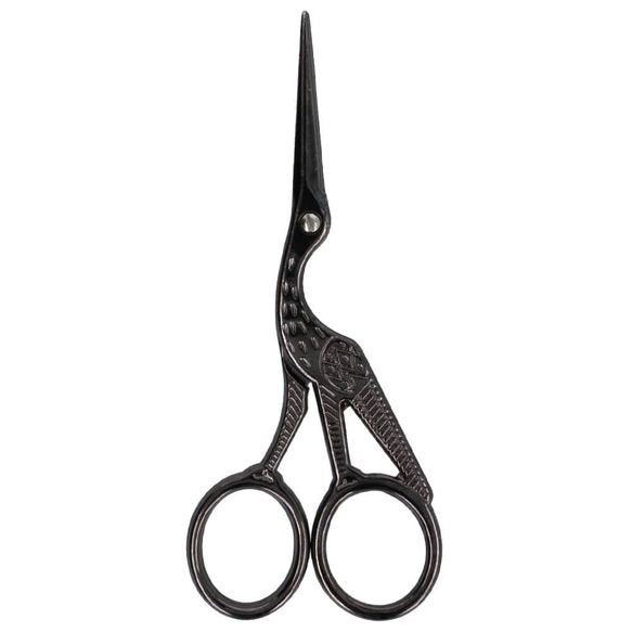 Embroidery scissors stork 11.5cm Black Nickel | Knitting yarn shop / dzijas veikals