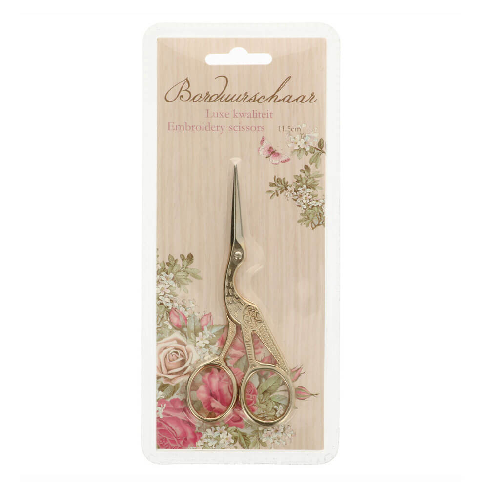 Embroidery scissors stork 11.5cm gold | Knitting yarn shop / dzijas veikals