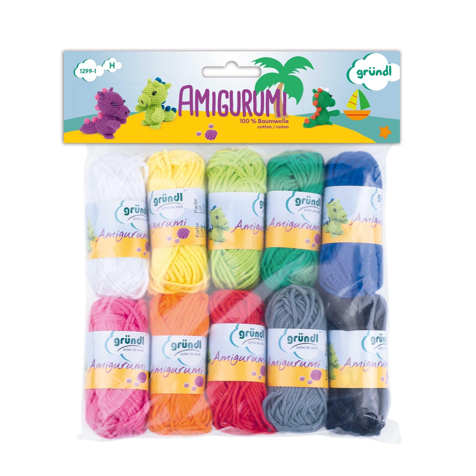 GRÜNDL Amigurumi Yarn – 10x10g Pure Cotton Balls | Knitting yarn shop / dzijas veikals