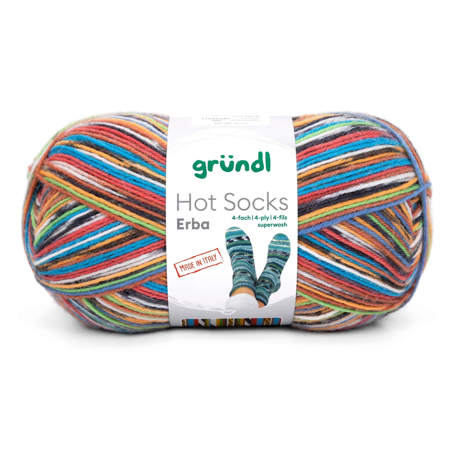 GRÜNDL Hot Socks Erba Yarn – 4 - Ply, Superwash Virgin Wool, 100g/420m Hot Socks Erba, 4 - fach - 04 | Knitting yarn shop / dzijas veikals