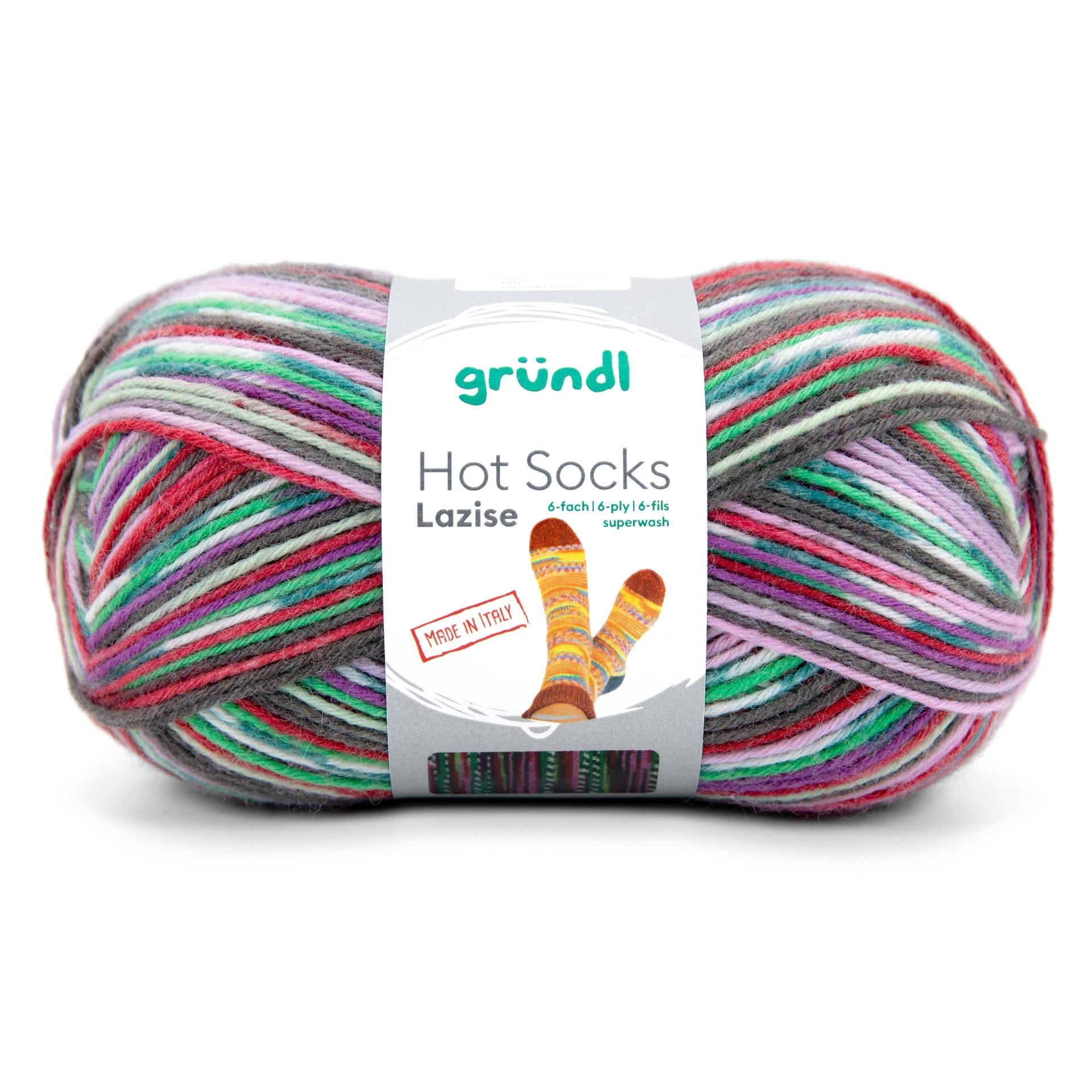 GRÜNDL Hot Socks Lazise Yarn – 6 - Ply Superwash Wool, Durable & Easy - Care Hot Socks Lazise, 6 - fach - 02 | Knitting yarn shop / dzijas veikals