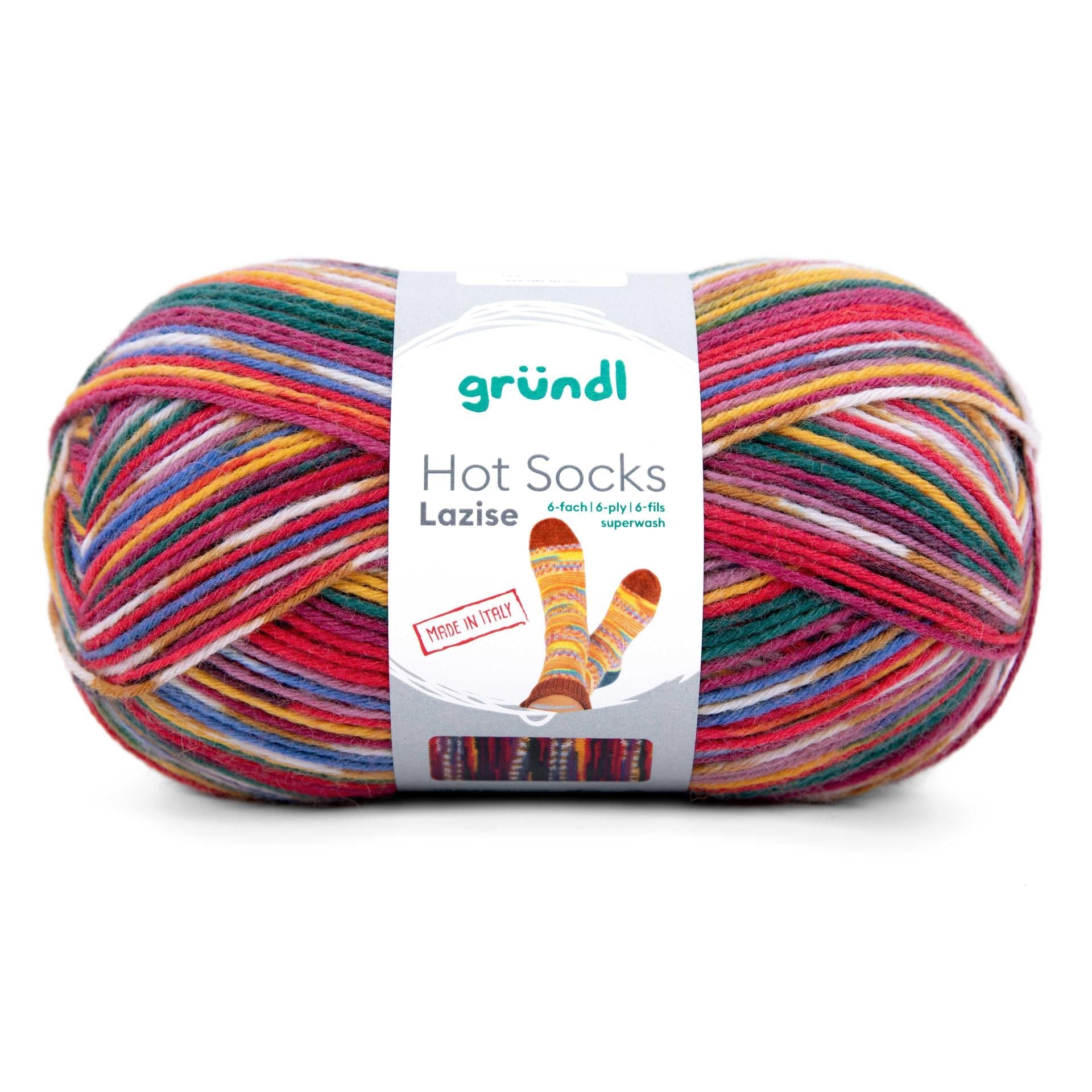 GRÜNDL Hot Socks Lazise Yarn – 6 - Ply Superwash Wool, Durable & Easy - Care Hot Socks Lazise, 6 - fach - 08 | Knitting yarn shop / dzijas veikals