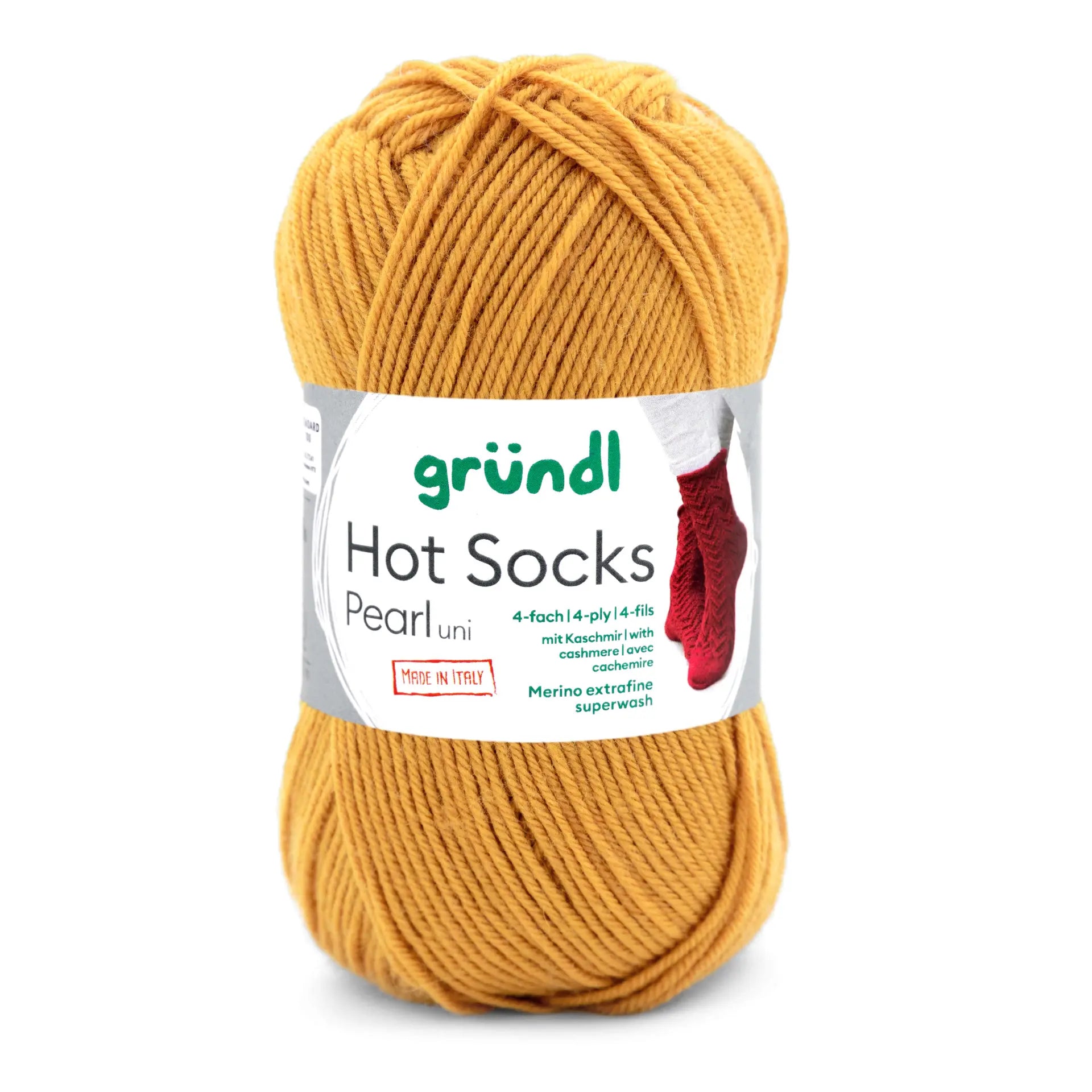 GRÜNDL Hot Socks Pearl Uni Yarn – 4 - Ply Merino & Cashmere 13 | Knitting yarn shop / dzijas veikals