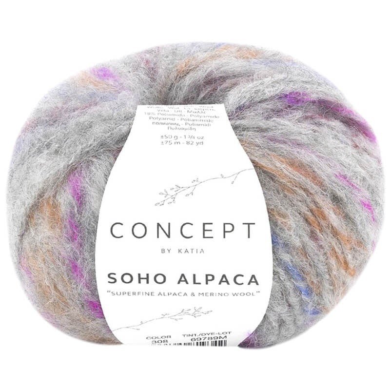 Katia Soho Alpaca Yarn – Soft Bouclé Blend with Mouliné Effect KATIA SOHO ALPACA 308 | Knitting yarn shop / dzijas veikals