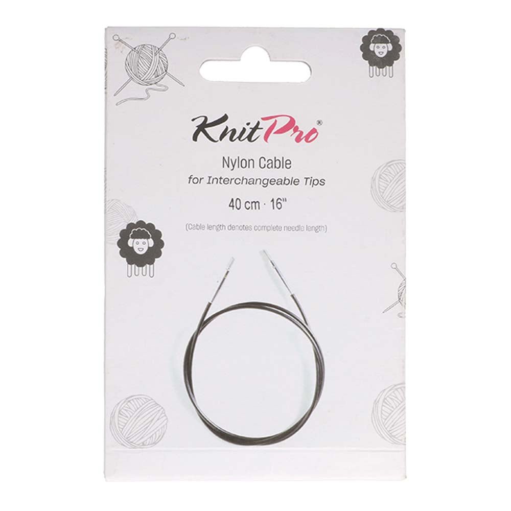 KnitPro Cable black, available in different lengths (40, 60, 80, 100, 120, 150 cm) 40 | Knitting yarn shop / dzijas veikals