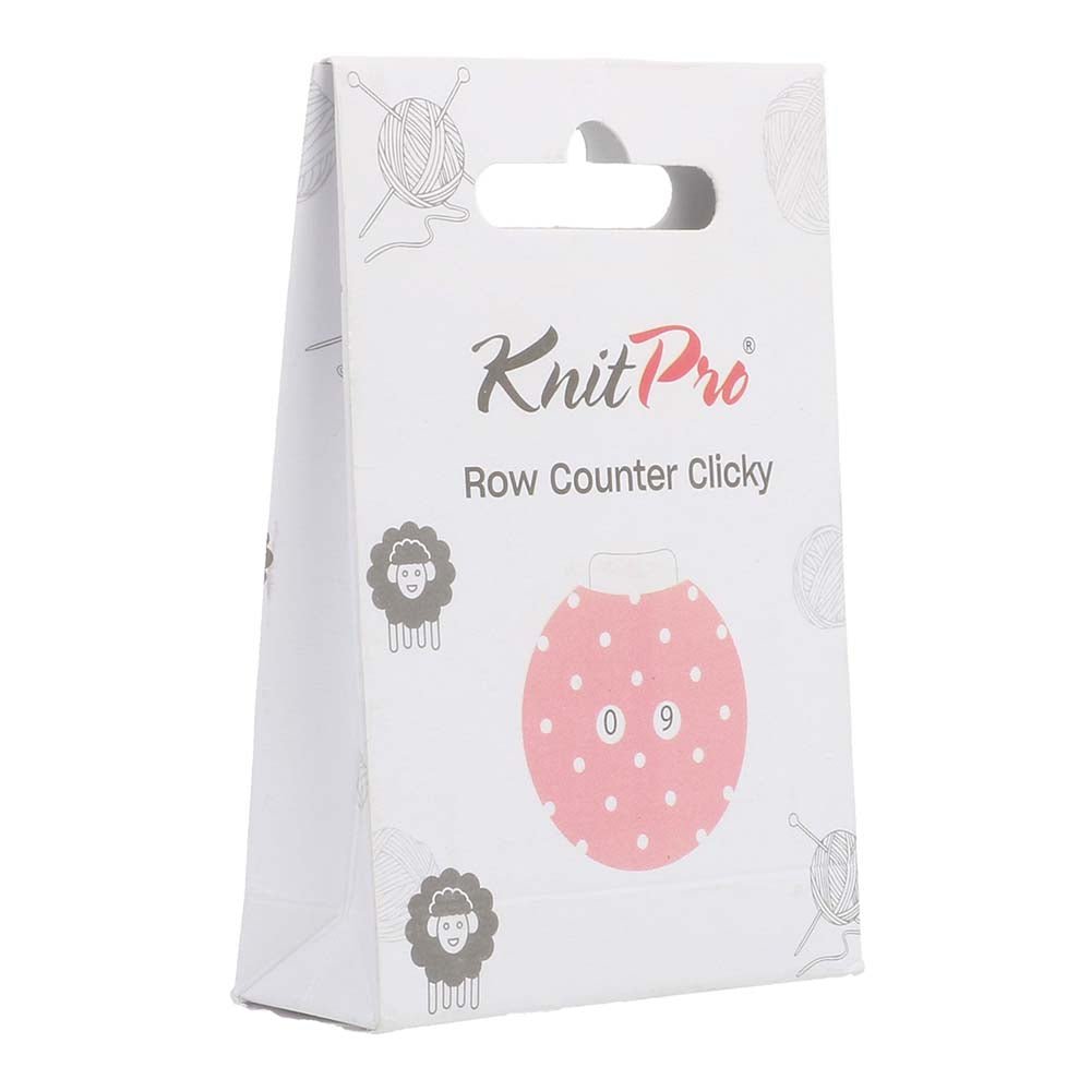 KnitPro Clicky row counter 40x37.5mm pink | Knitting yarn shop / dzijas veikals
