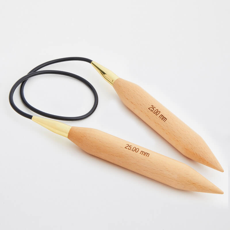 KnitPro Jumbo Birch circular needle in different sizes: 80/100/120/150cm, 30/35mm 80 | Knitting yarn shop / dzijas veikals