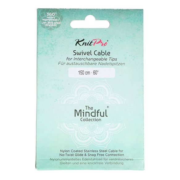 KnitPro Swivel 360° Interchangeable Cable – flexible stainless steel cable with 360° swivel for smooth knitting 40 | Knitting yarn shop / dzijas veikals
