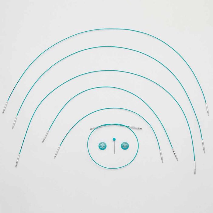 KnitPro Swivel 360° Interchangeable Cable – flexible stainless steel cable with 360° swivel for smooth knitting 40 | Knitting yarn shop / dzijas veikals