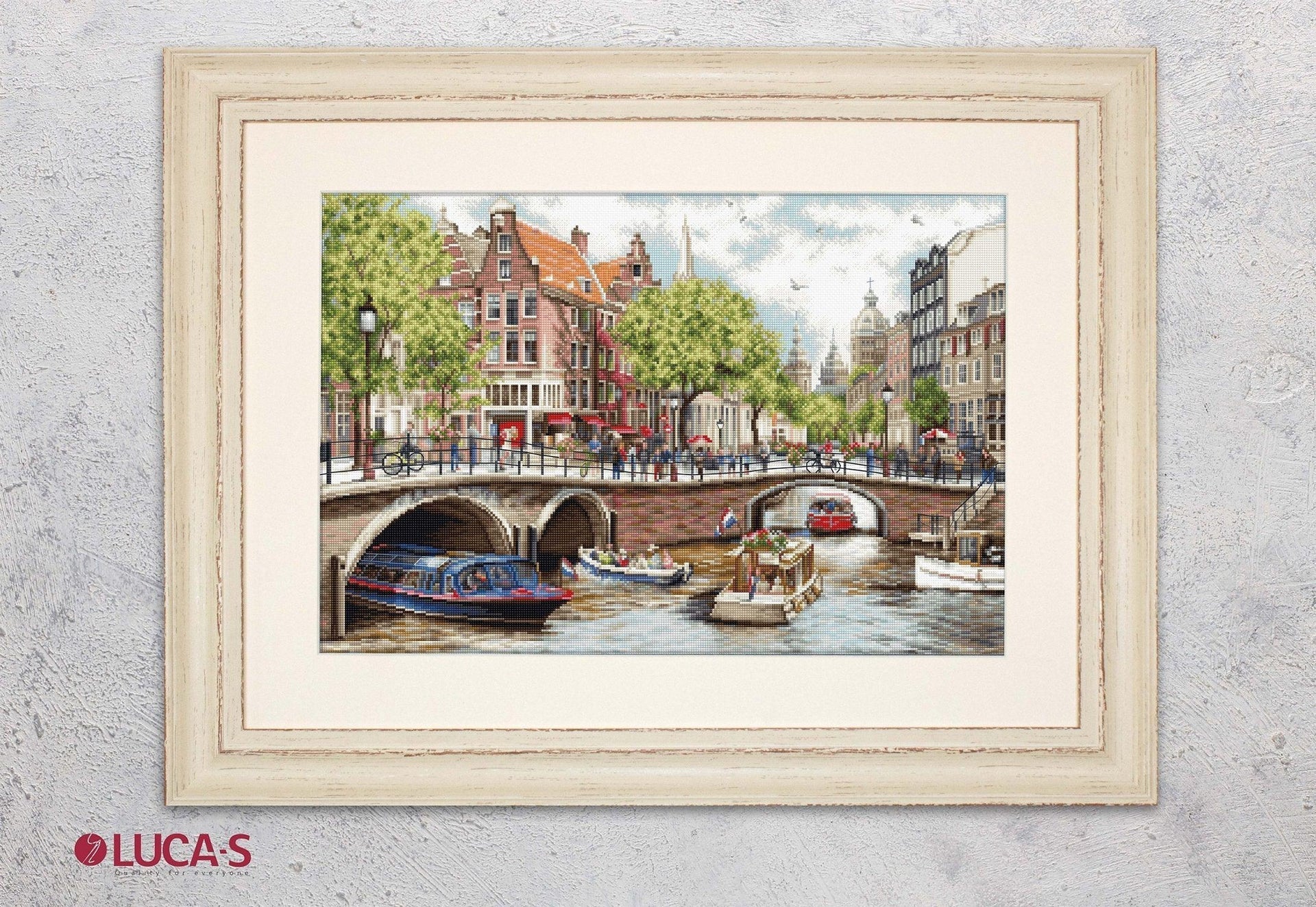 Luca - S Cross Stitch Kit – Amsterdam BU5005, Counted, 16ct AIDA, 42x30cm, 263x190 Stitches, 36 Colors, Includes Threads & Needles, Skill Level 3/5 | Knitting yarn shop / dzijas veikals