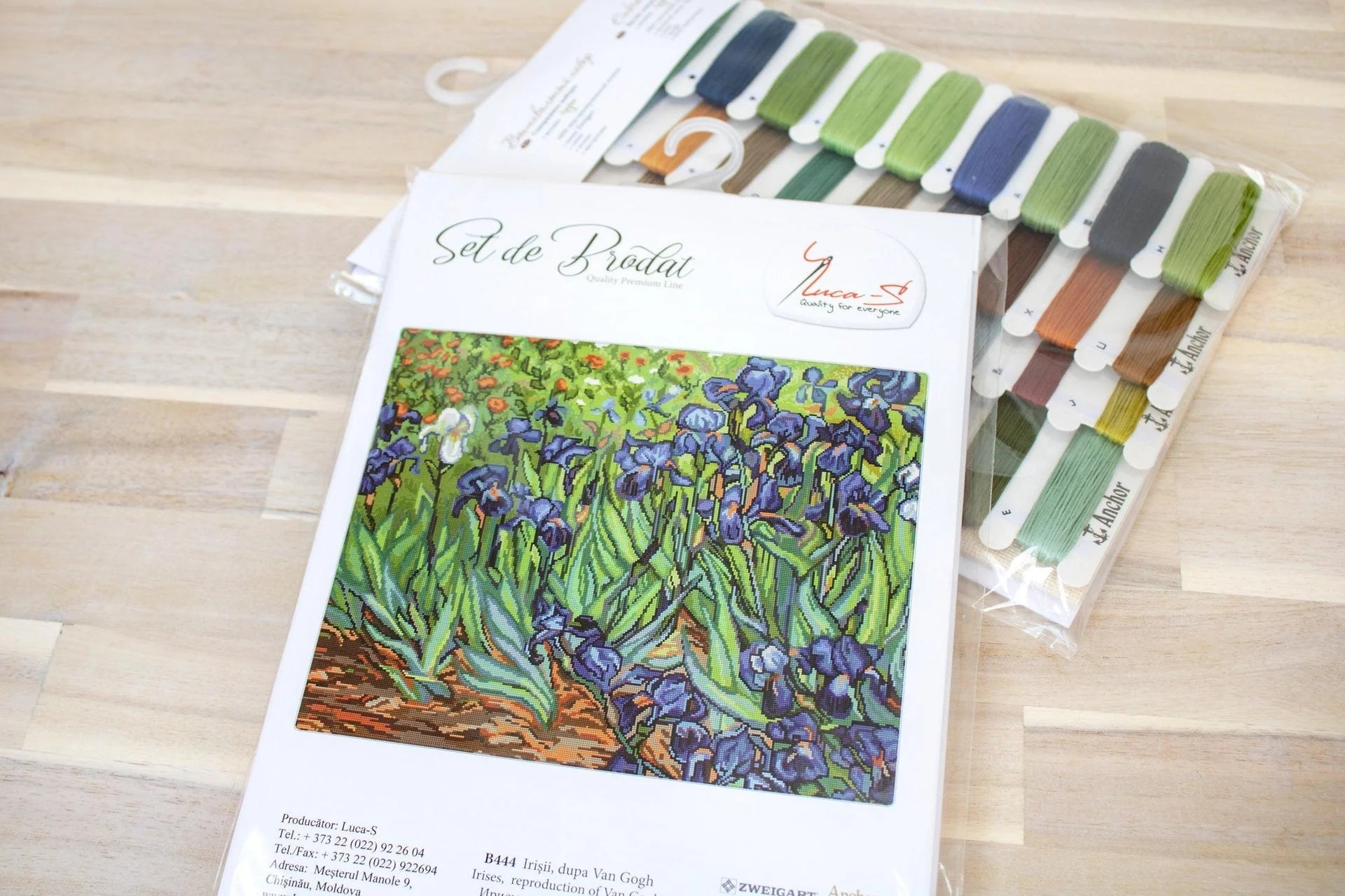 Luca - S Cross Stitch Kit – Irises by Van Gogh B444, 18ct AIDA, 42.5x34cm | Knitting yarn shop / dzijas veikals