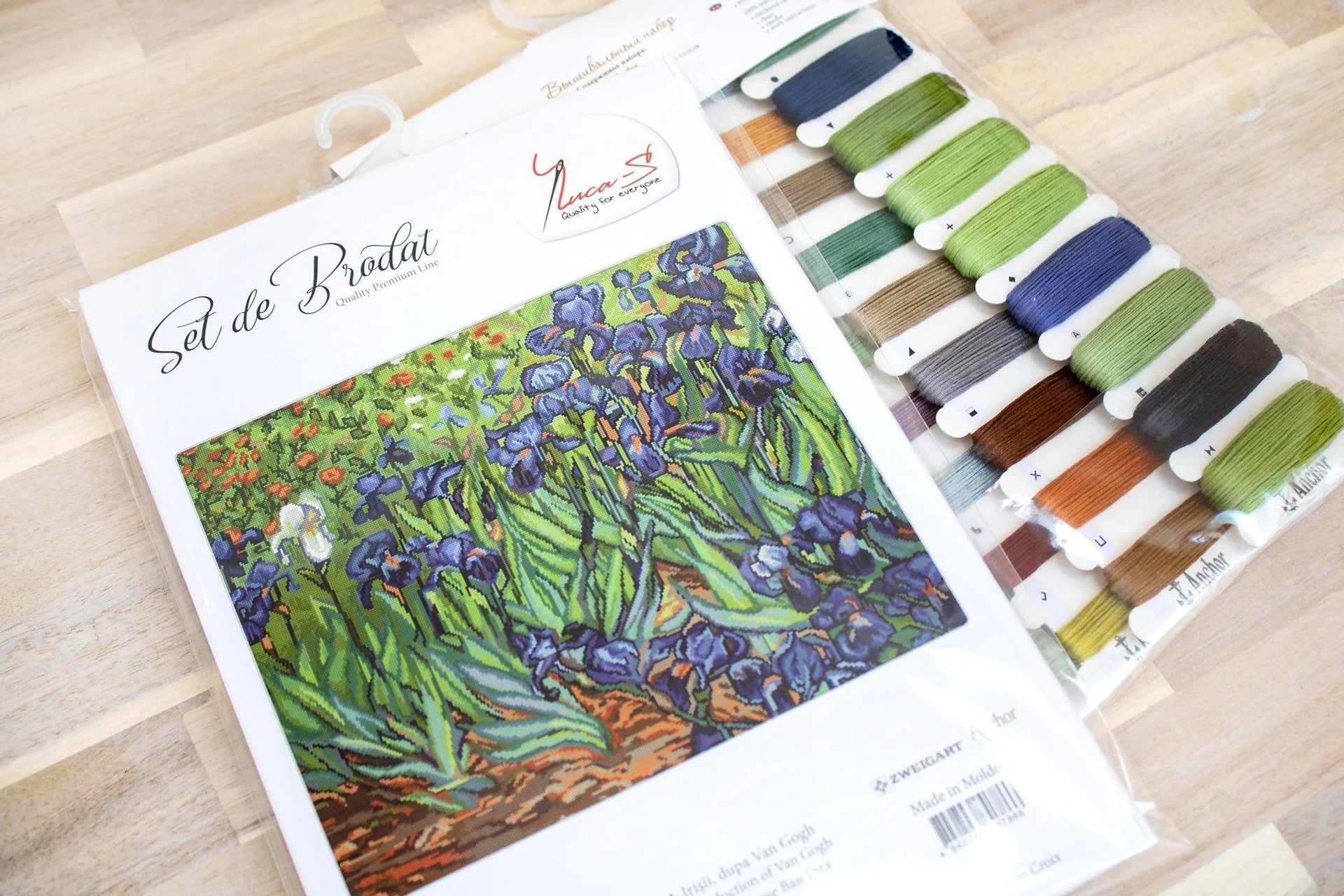 Luca - S Cross Stitch Kit – Irises by Van Gogh B444, 18ct AIDA, 42.5x34cm | Knitting yarn shop / dzijas veikals
