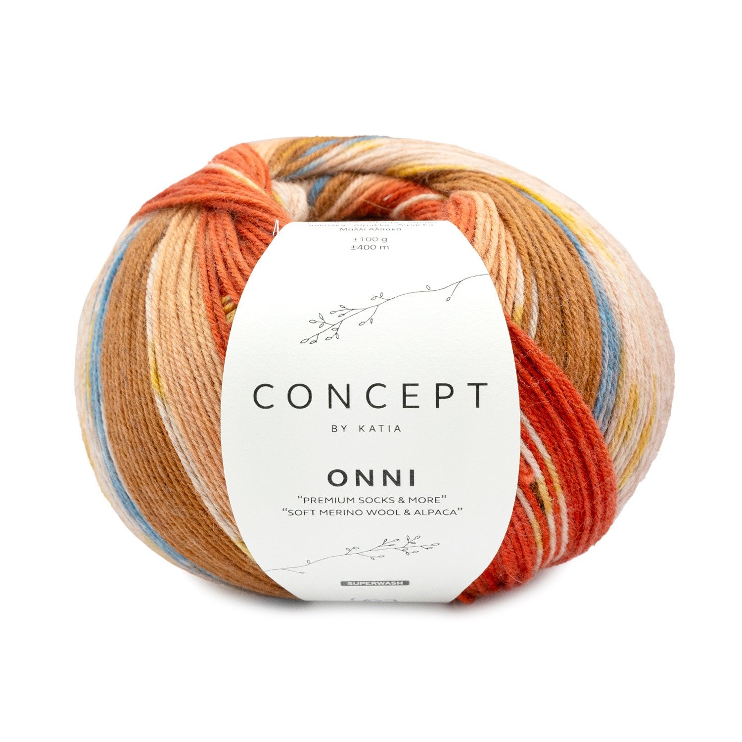 ONNI Merino - Alpaca Sock Yarn – Watercolor Gradient by Katia 403 | Knitting yarn shop / dzijas veikals