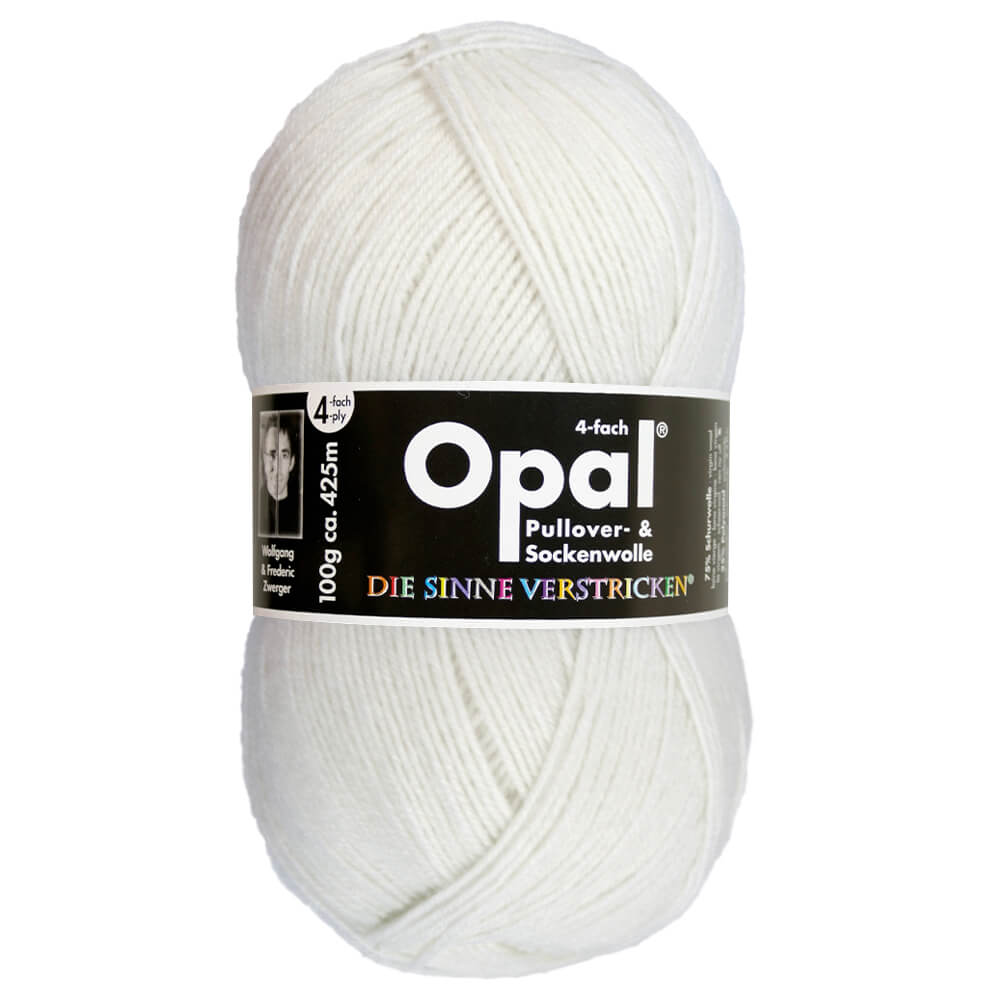 Opal Uni 4 - ply sock yarn, 100g 2620 Hartweiß | Knitting yarn shop / dzijas veikals