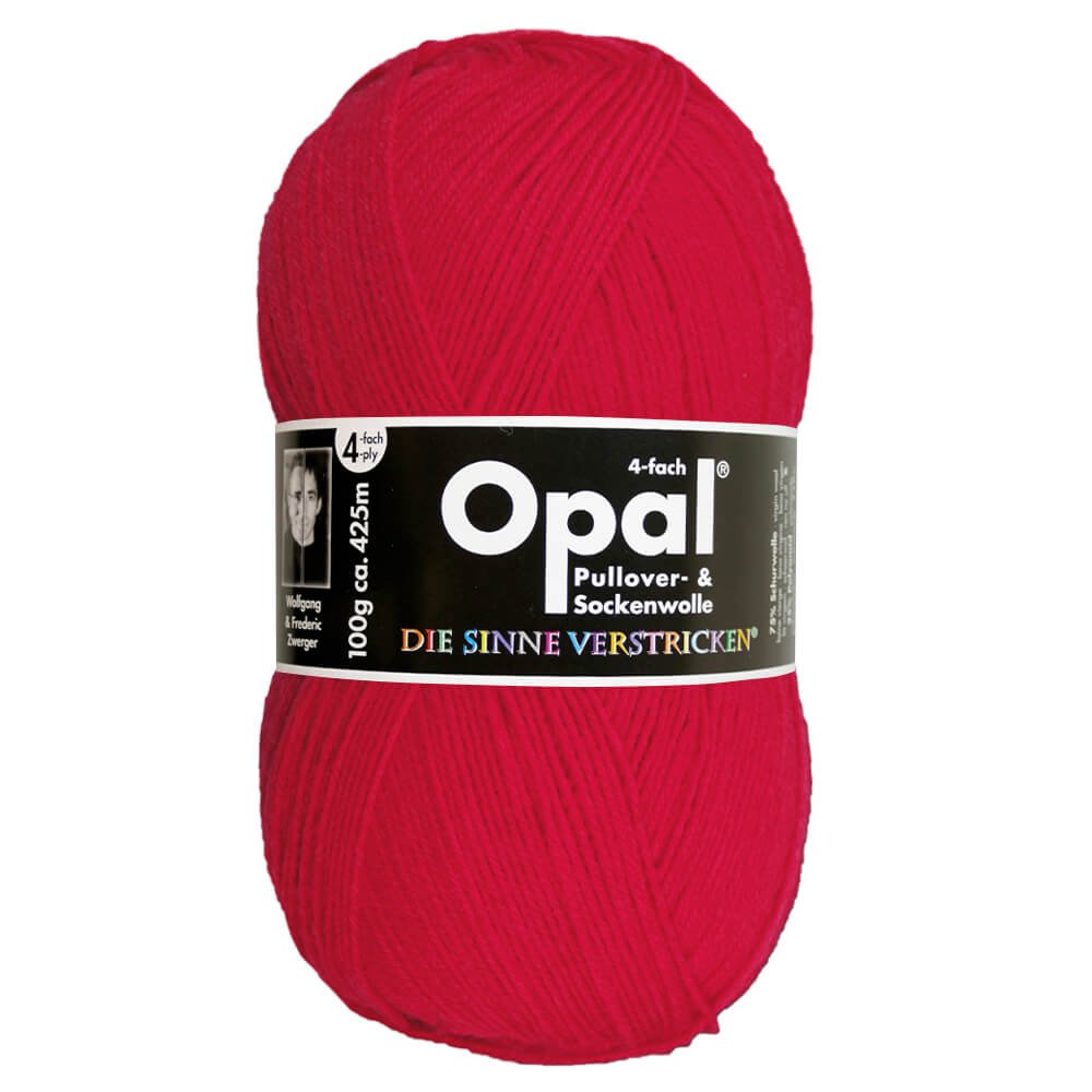 Opal Uni 4 - ply sock yarn, 100g 5180 Rot | Knitting yarn shop / dzijas veikals