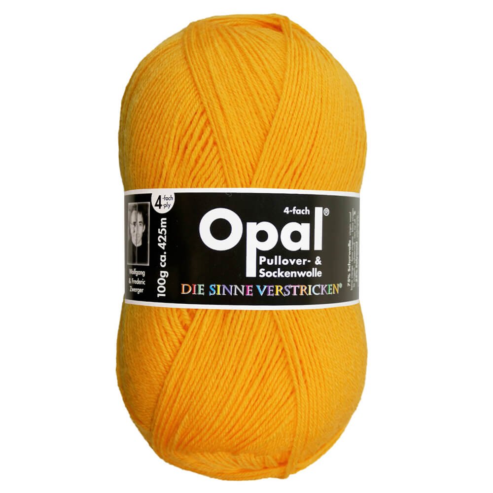 Opal Uni 4 - ply sock yarn, 100g 5182 Sonnengelb | Knitting yarn shop / dzijas veikals