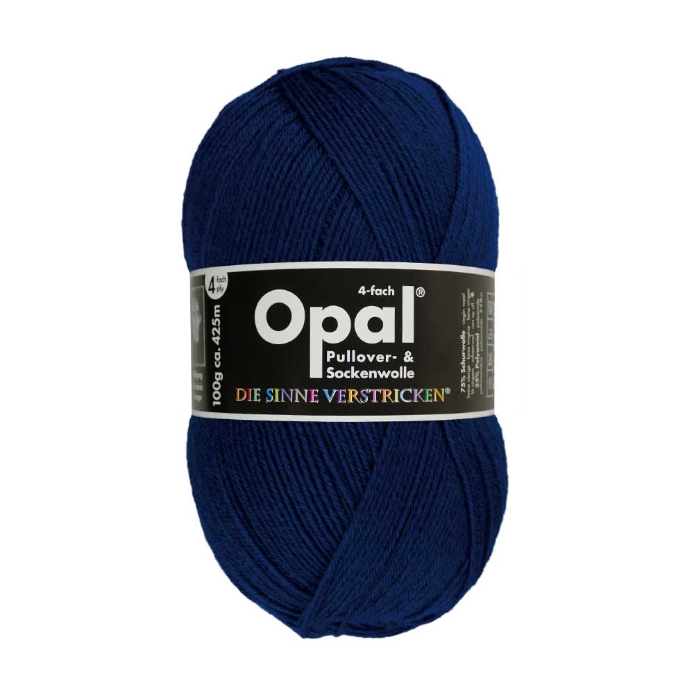 Opal Uni 4 - ply sock yarn, 100g 9930 Navy | Knitting yarn shop / dzijas veikals