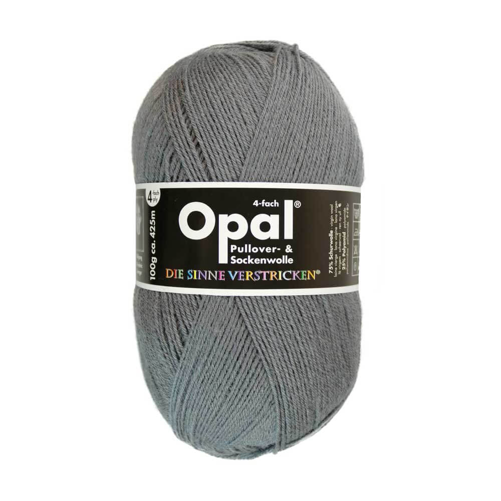 Opal Uni 4 - ply sock yarn, 100g 9936 Smokey grey | Knitting yarn shop / dzijas veikals