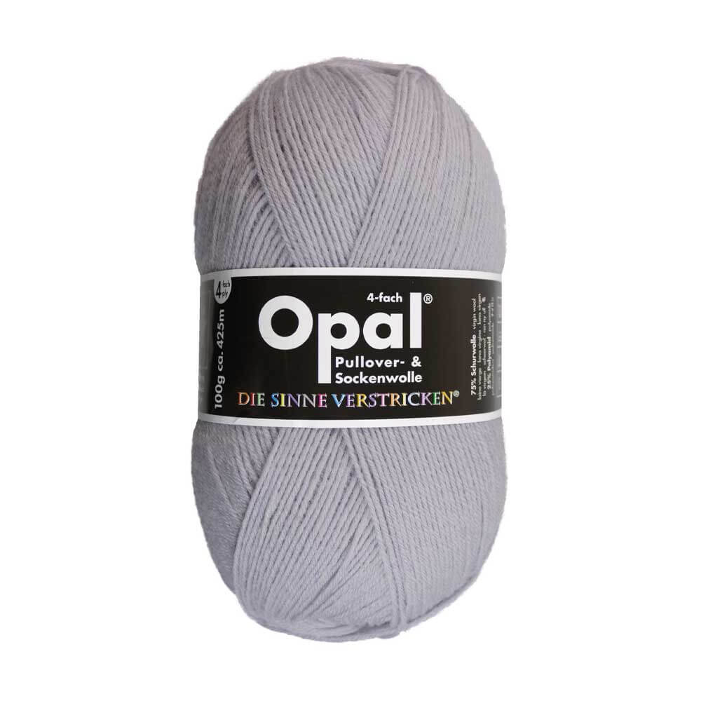 Opal Uni 4 - ply sock yarn, 100g 9937 Silver | Knitting yarn shop / dzijas veikals