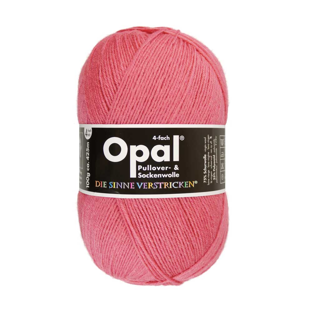 Opal Uni 4 - ply sock yarn, 100g 9940 Pink | Knitting yarn shop / dzijas veikals