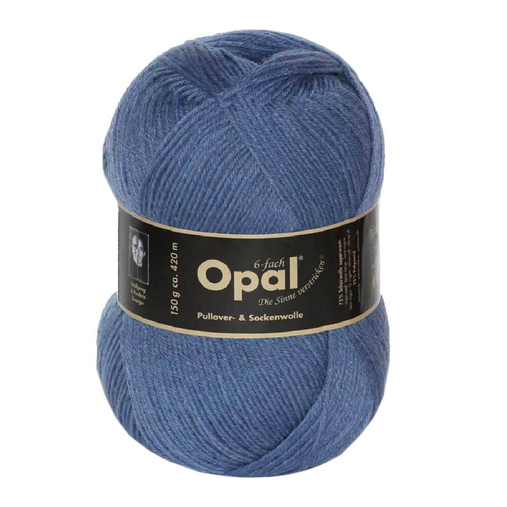 Opal Uni 6 - ply sock yarn, 150g 5307 Denim blue | Knitting yarn shop / dzijas veikals