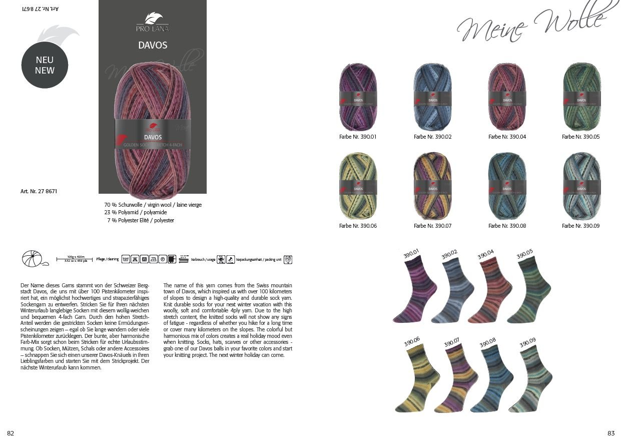 Pro Lana Golden Socks Davos Stretch Davos Stretch 4PLY - 390.09 | Knitting yarn shop / dzijas veikals
