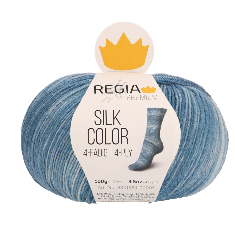 Regia Color Premium Silk Sock Yarn 100g 0099 Black | Knitting yarn shop / dzijas veikals