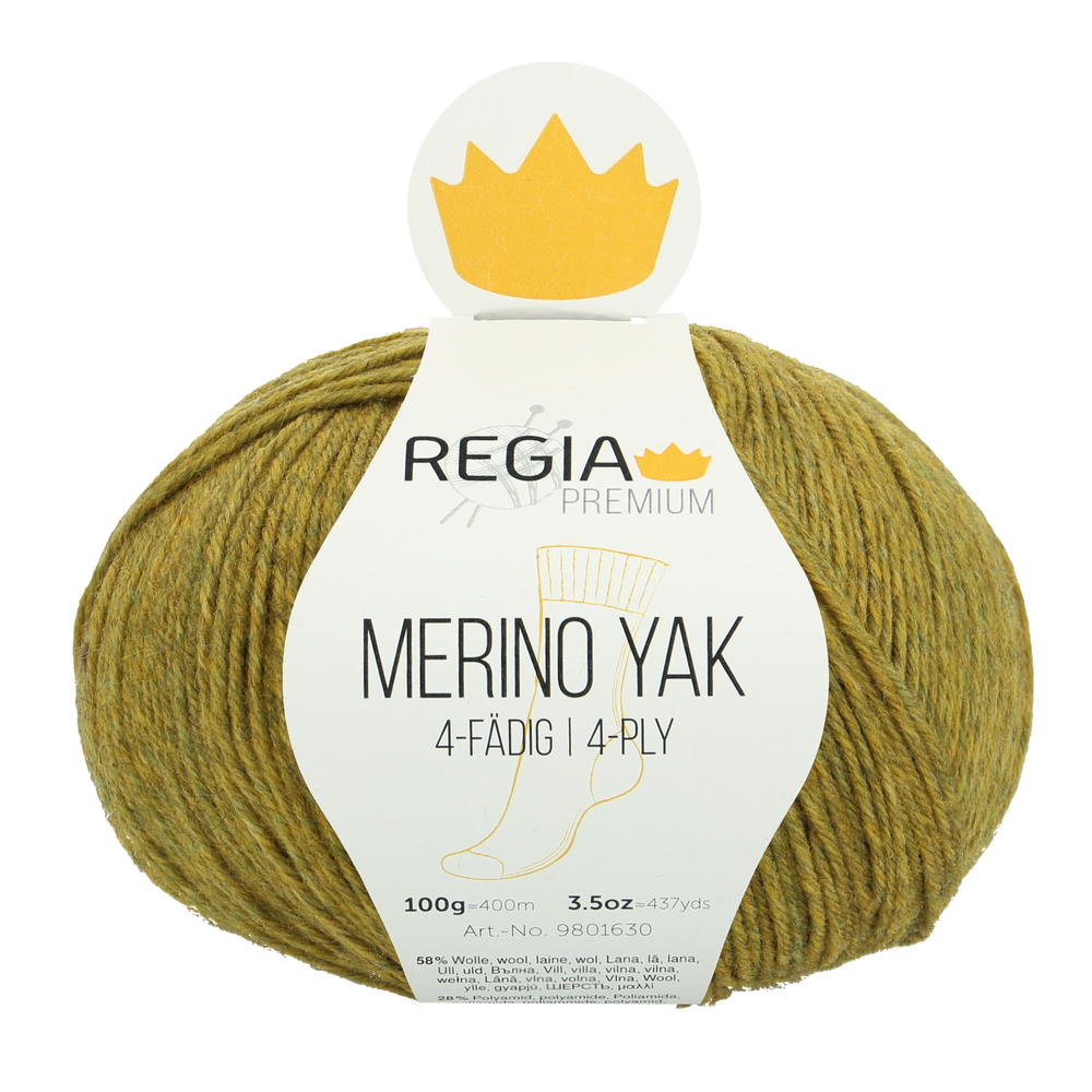 Regia Premium Merino Yak Sock Yarn 100g 07516 Gras Green | Knitting yarn shop / dzijas veikals