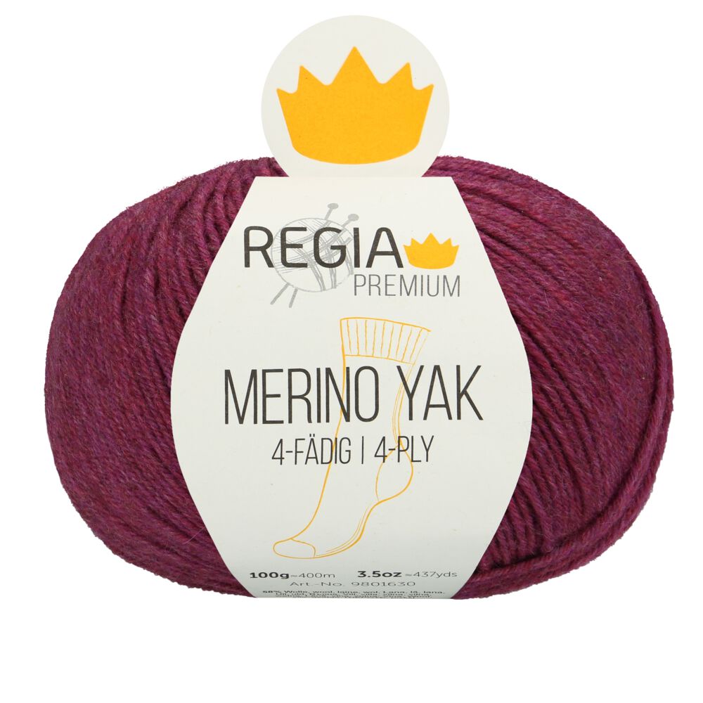 Regia Premium Merino Yak Sock Yarn 100g 07517 Raspberry | Knitting yarn shop / dzijas veikals