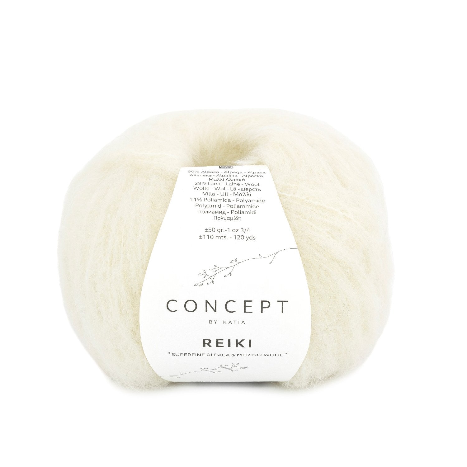 REIKI Yarn by Concept by Katia – Superfine Alpaca Blend 100 - crudo | Knitting yarn shop / dzijas veikals