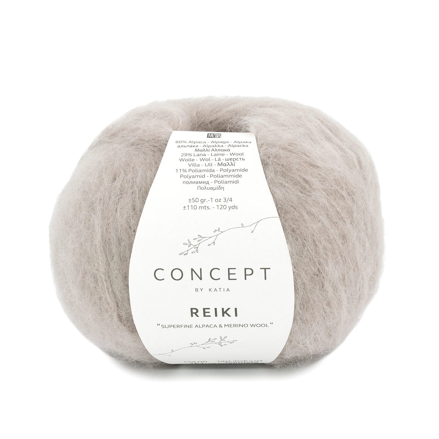 REIKI Yarn by Concept by Katia – Superfine Alpaca Blend 101 - gris claro | Knitting yarn shop / dzijas veikals