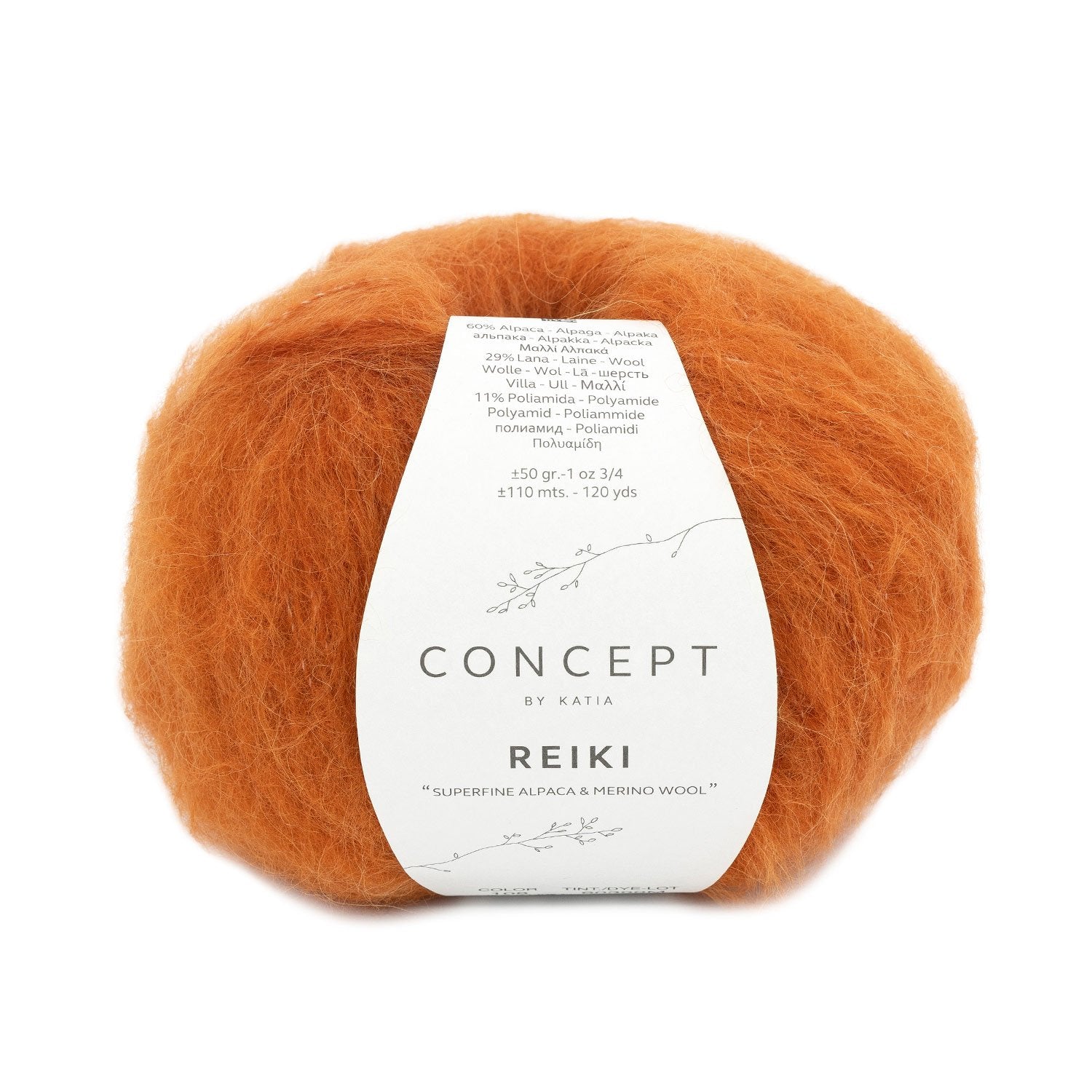 REIKI Yarn by Concept by Katia – Superfine Alpaca Blend 108 - naranja | Knitting yarn shop / dzijas veikals