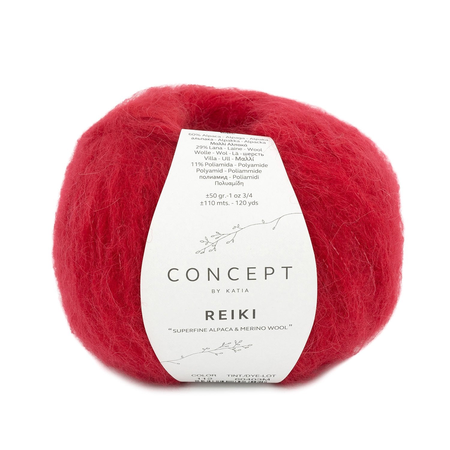 REIKI Yarn by Concept by Katia – Superfine Alpaca Blend 112 - rojo | Knitting yarn shop / dzijas veikals