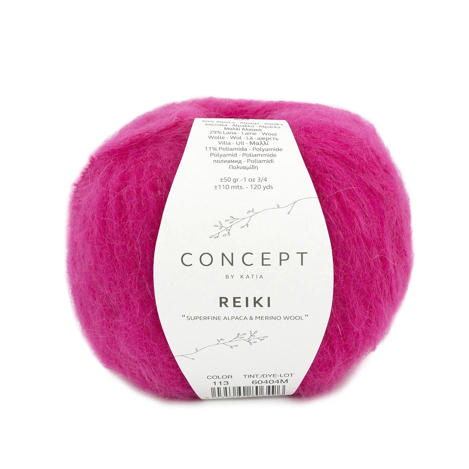 REIKI Yarn by Concept by Katia – Superfine Alpaca Blend 113 - fucsia | Knitting yarn shop / dzijas veikals