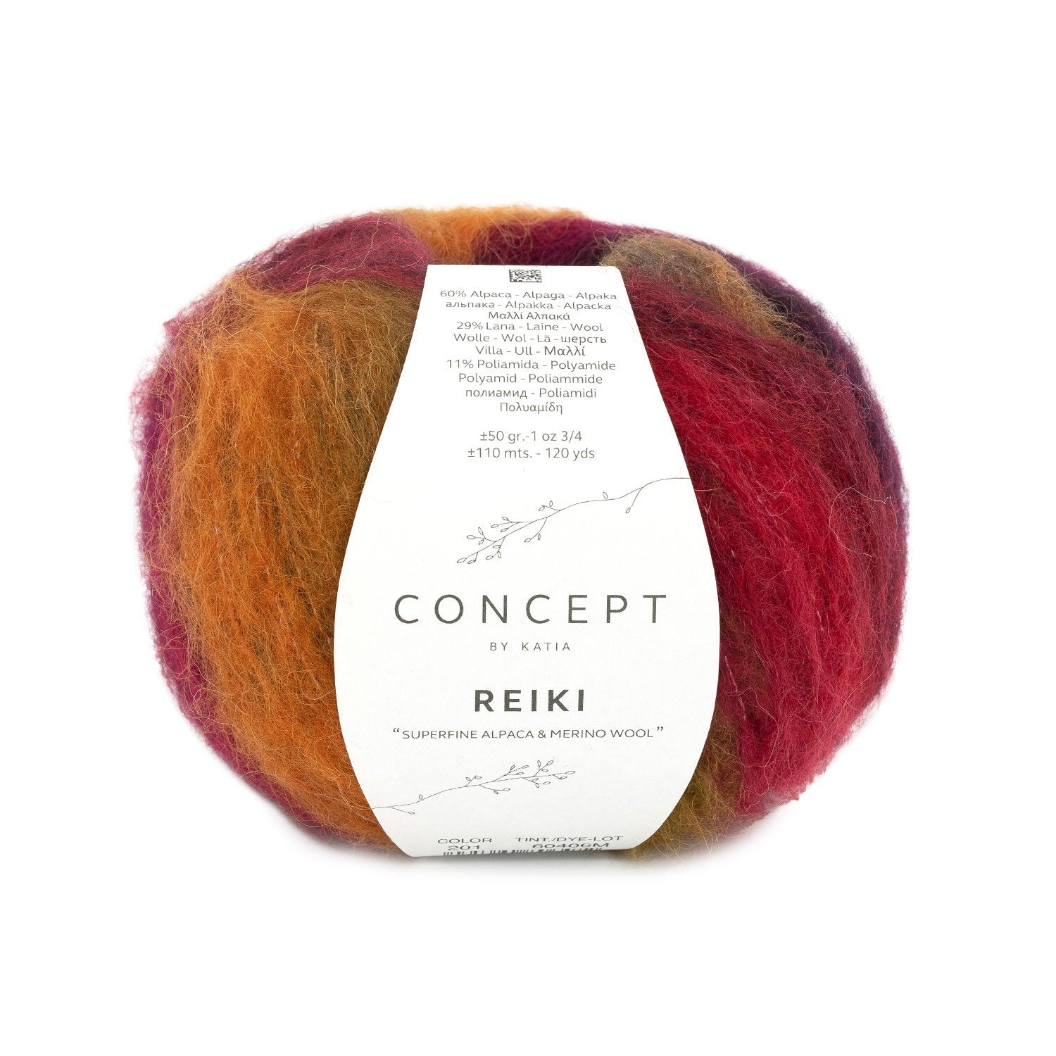 REIKI Yarn by Concept by Katia – Superfine Alpaca Blend 201 - rojizos/tostados/ocr | Knitting yarn shop / dzijas veikals