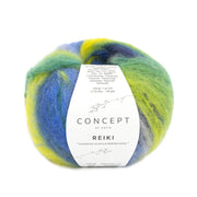 REIKI Yarn by Concept by Katia – Superfine Alpaca Blend 204 - verdes/azules/amaril | Knitting yarn shop / dzijas veikals