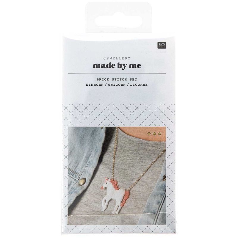 Rico Design Brick Stitch Set - Necklace Making Kit Unicorn | Knitting yarn shop / dzijas veikals