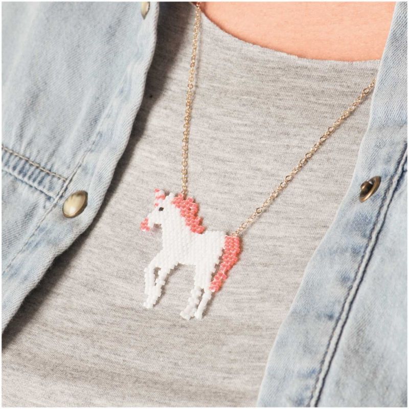 Rico Design Brick Stitch Set - Necklace Making Kit Unicorn | Knitting yarn shop / dzijas veikals