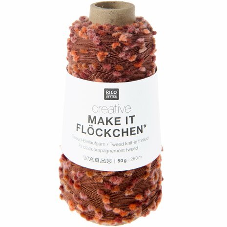 Rico Design Creative Make It Flöckchen - Effect Yarn 002 berry | Knitting yarn shop / dzijas veikals