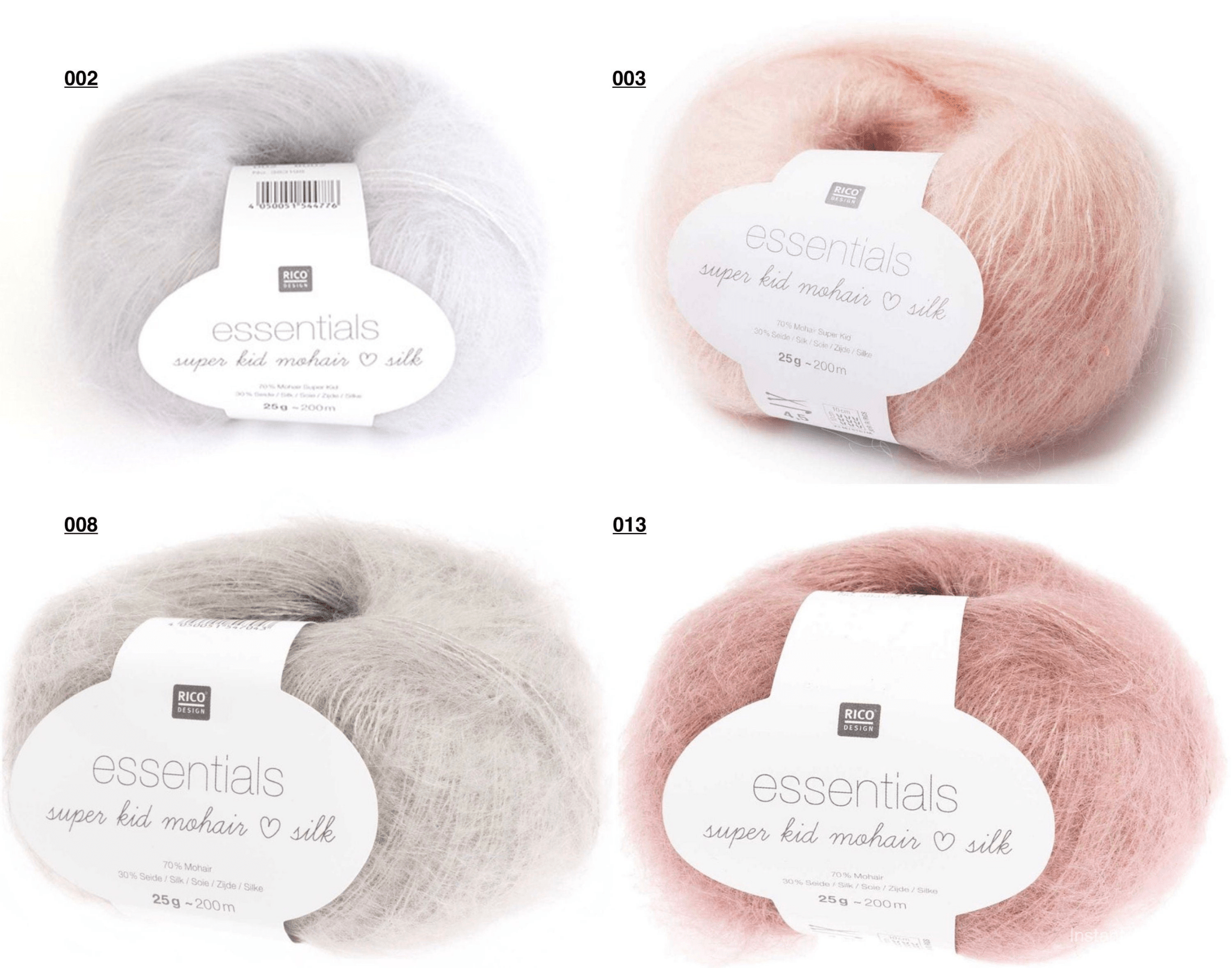 Rico Design Essentials Super Kid Mohair Loves Silk, silky soft mohair yarn 008skm | Knitting yarn shop / dzijas veikals