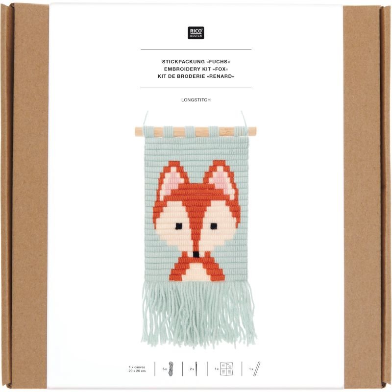 Rico Design Longstitch Embroidery Kit - Fox | Knitting yarn shop / dzijas veikals