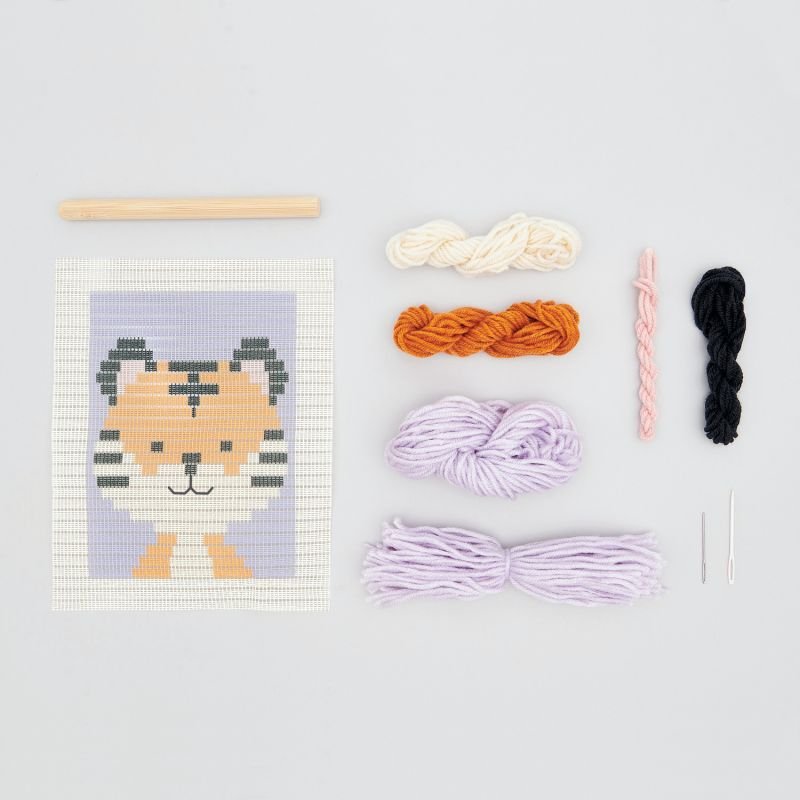 Rico Design Longstitch Embroidery Kit - Tiger | Knitting yarn shop / dzijas veikals
