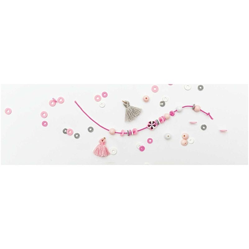 Rico Design Mini Bead Bracelet Set - Pink-Grey | Knitting yarn shop / dzijas veikals