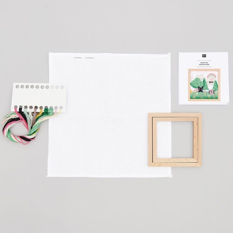 Rico Design Pixel Art Cross Stitch Embroidery Kit - Landscape | Knitting yarn shop / dzijas veikals