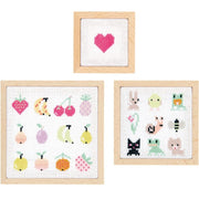 Rico Design Pixel Art Cross Stitch Embroidery Kit Set - 3pcs | Knitting yarn shop / dzijas veikals