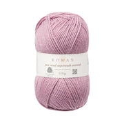 ROWAN Pure Wool Superwash Worsted, Color 00191 Mauve Mist | Knitting yarn shop / dzijas veikals
