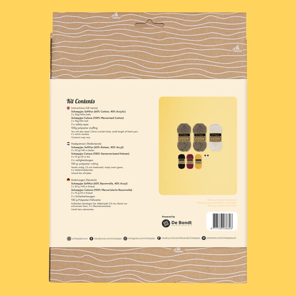 Scheepjes Amigurumi kit Dog & Bone crochet toy | Knitting yarn shop / dzijas veikals