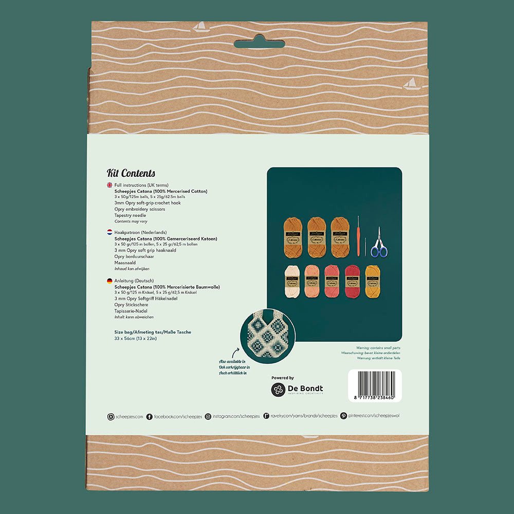 Scheepjes Beginner crochet kit Granny Square Bag, 2 color combinations brown - pink | Knitting yarn shop / dzijas veikals