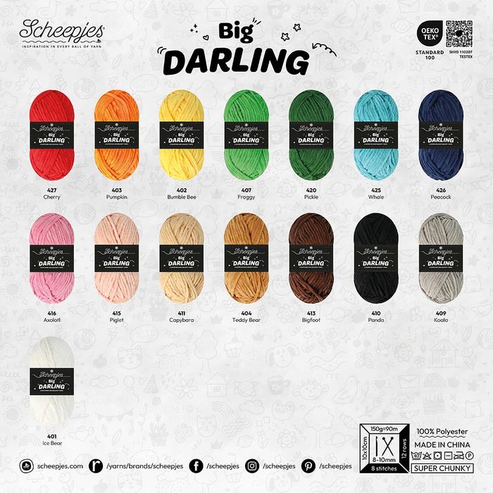 Scheepjes Big Darling 401 Ice Bear | Knitting yarn shop / dzijas veikals