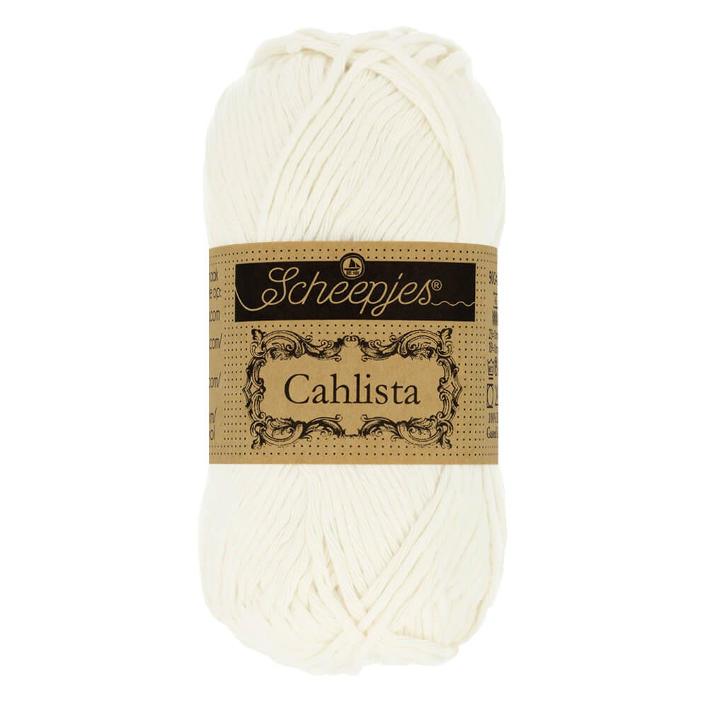 Scheepjes Cahlista, 50 gr. Price is for 10 balls. Minimum order per color 10 balls. 105 Bridal White | Knitting yarn shop / dzijas veikals